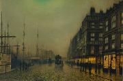 Atkinson Grimshaw Liverpool Quay by Moonlight oil on canvas